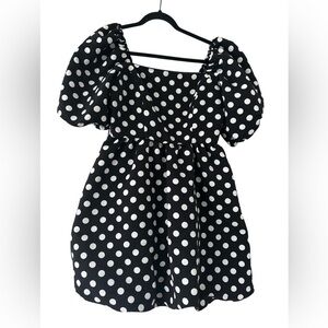 River Island Puffy Sleeve Polka Dot Dress